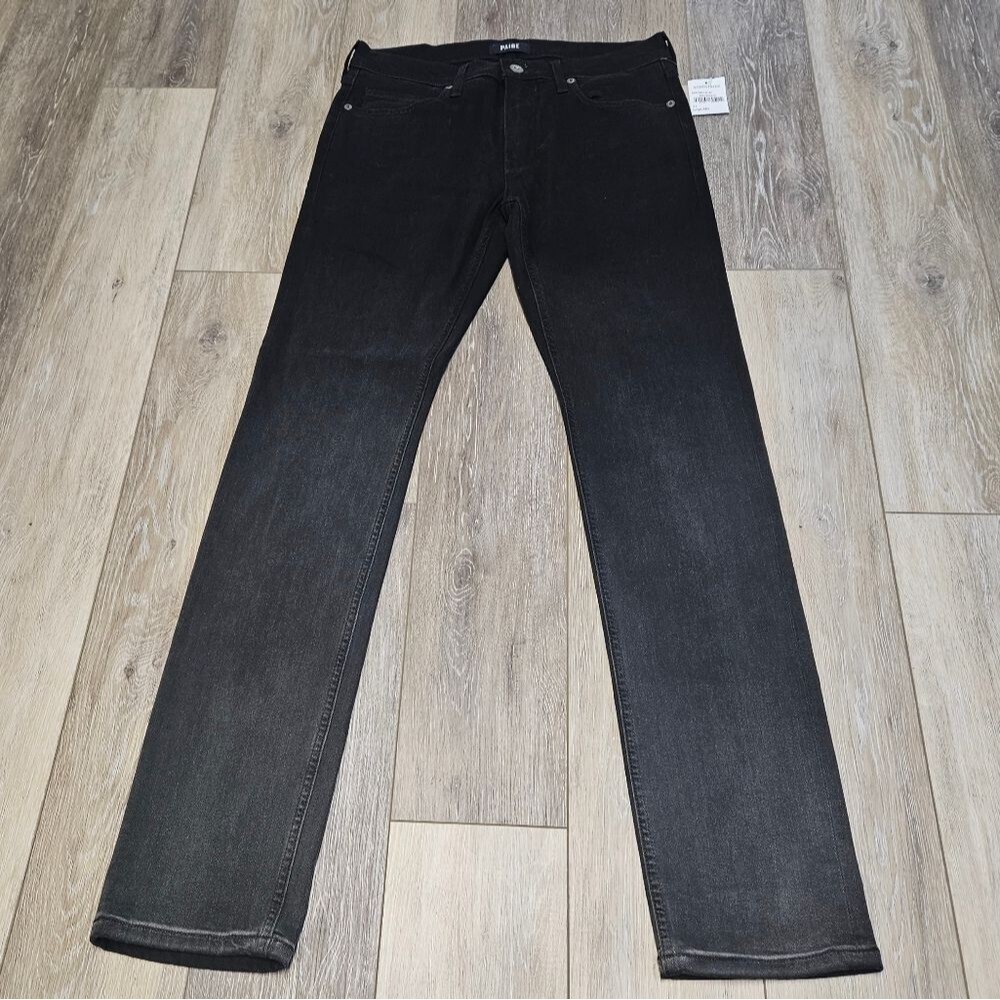 PAIGE Lennox Slim Straight Leg Jeans Black Ombre Fade Demin Men's 31 Nordstroms